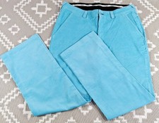Ping Mens Corduroy F3D Golf Trousers W34 L30.5 Turquoise Wide Leg Zip Fly Colour