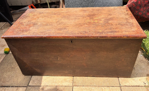 Old antique pine chest - old,