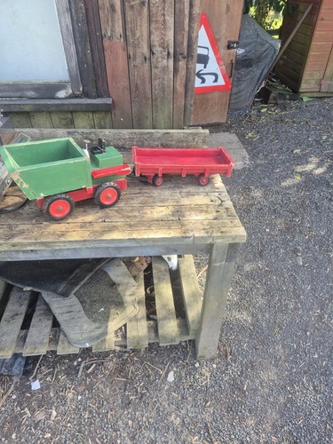 Vintage wooden dump truck and - wooden,