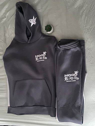 Hoodrich mens grey 2pc - grey, fleece