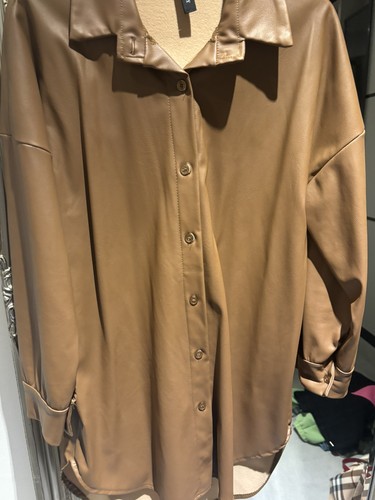 Leather look women shirt - leather,