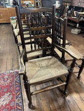 Set antique rush seat - set, of