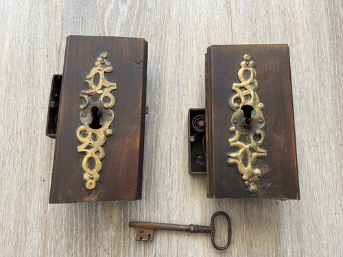 Two ornate 18th century locks - two,