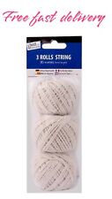 3Pcs Cotton String Balls Grey Strings Twine Rope Household Home Tallon 90m 