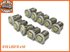 12v E10 LED Screw In Bulbs Dashboard Gauge Clocks x10 