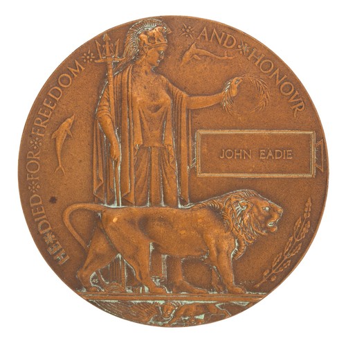 Ww1 memorial plaque john eadie - ww1,