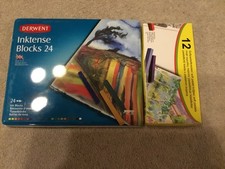 Derwent Inktense Blocks - set of 24 used plus soft pastels new