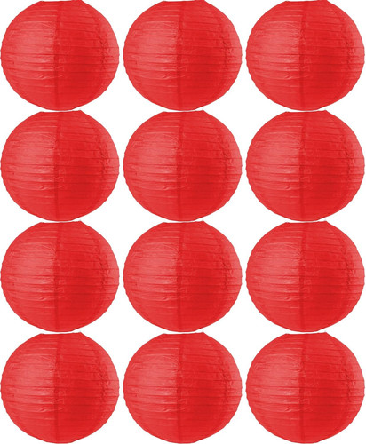 Pcs red paper lanterns - 6",