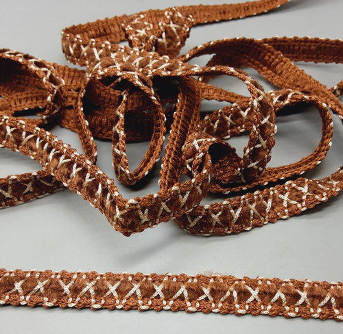 Vintage brown with - with, chenille