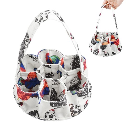 Egg collecting basket - egg, basket,canvas