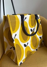 New  Limited Edition Tesco Orla Kiely Jute Shopping Tote Bag Yellow Pears
