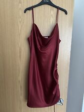 Burgundy Red Slip Dress Size 10 Date Night Evening Party Cami Dress Topshop 