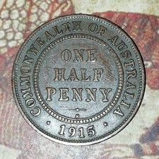 AUSTRALIA 1915H HALF PENNY