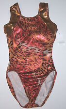 Alpha Factor Leotard Bodysuit Hologram Animal Print Tank New Girl S CS  3/4 fit