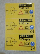 Partner / Husqvarna K950 Active RPM Plate Sticker 506 23 51 03 OEM