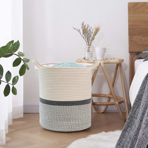 Cotton rope laundry hamper - rope,