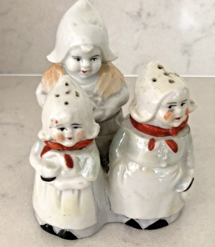 Vintage salt pepper pots - salt, &