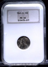 1943 S Mercury Dime 10c -