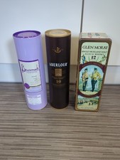 Glen Moray Aberlour Benromach Whisky Bottle Tins /Tubes Scottish Whisky 