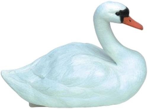 Medium white swan - white, floating