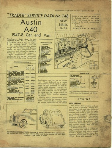 Austin a40 1947 car van - a40, 1947-48