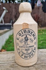 E. Gibbens Plymouth Stoneware Ginger Beer Bottle