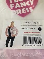 Ladies Rock and Rock Grease Pink Lady 1950’s Fancy Dress Jacket Small