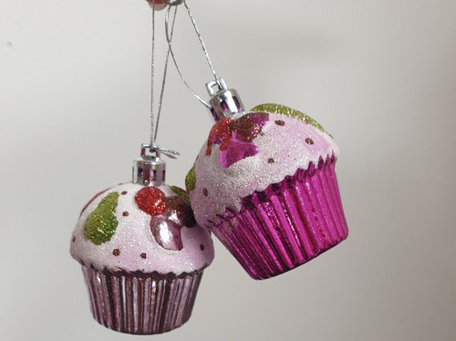 Pair cute cupcakes baubles - of,