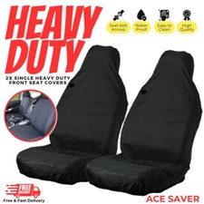 ISUZU D MAX 2014- HEAVY DUTY WATERPROOF SEAT COVERS BLACK 1-1 FRONT