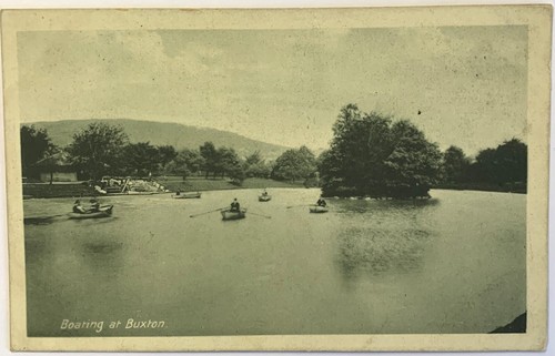 Boating buxton postcard - boating, at