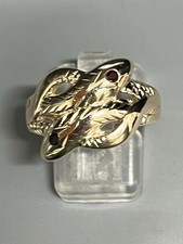 9CT GOLD GENTS ENTWINED SNAKE RING