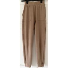 Zara Brown Soft Knit Jogging Bottoms High Waist Cuff Joggers Casual Beige SIZE M