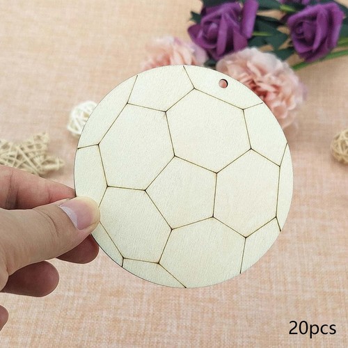 20pcs football shaped wooden - shaped,