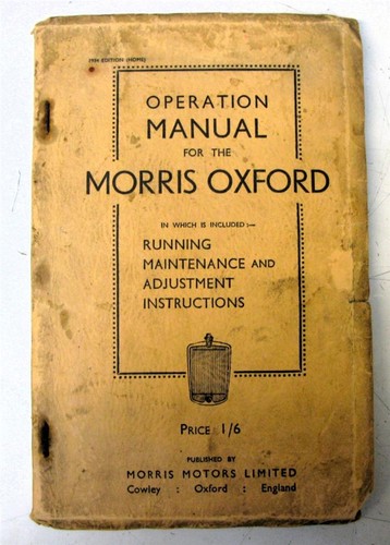 Morris oxford six cars owners - six,