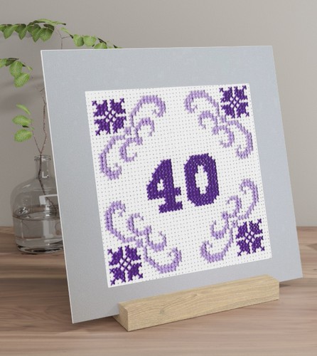 40th birthday card cross - card,