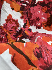 Vintage Late 1950s / Early 1960s Cotton Interior Abstract Flower Print Fabric