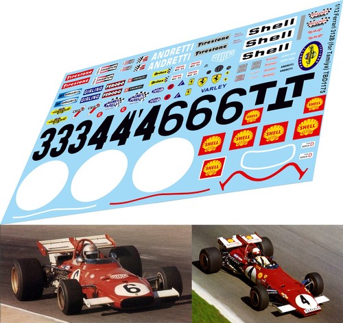Decals for ferrari 312 - 1/12,