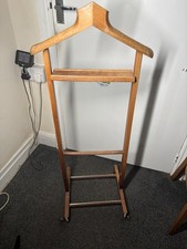 Vintage 70s Mid Century Butler Stand Clothes Valet Castor Wheels 