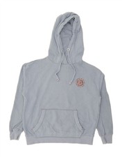 FAT FACE Womens Oversized Graphic Hoodie Jumper UK 14 Medium Blue Cotton BV25