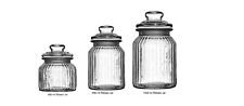 Vintage Ribbed Glass Storage Jars, Sweets Candy Tea Coffee Sugar Cookie Biscuits
