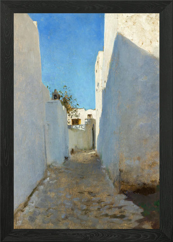 Moroccan street scene framed - scene,