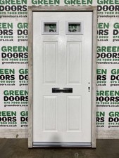 EXTERNAL COMPOSITE FRONT DOOR WHITE WOODGRAIN FULL PANEL GLASS NEW EXTERIOR