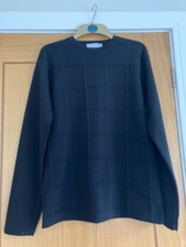 Mens Black Jumper Sweatshirt Size S Waffle pattern Ciro Citterio
