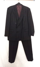 Vintage Mans Wool Double Breasted Pinstripe 2pc SUIT Chest 46/48ins  Dark Grey