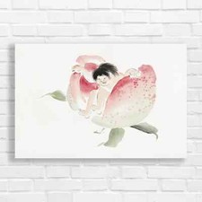 Whimsical Floral Angel Canvas Print Large Picture Wall Art