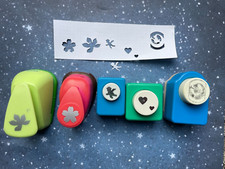 Craft Punch bundle x 5 - Double Heart,Leaf,Flower,Cherub,Witch on The moon #03E