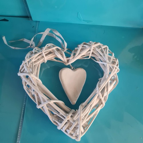 Wooden heart shaped hanging - wooden,