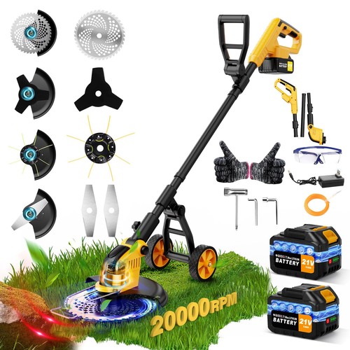 Cordless trimmer with - trimmer, wheels