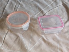 Pair of Small Plastic Food Storage Containers