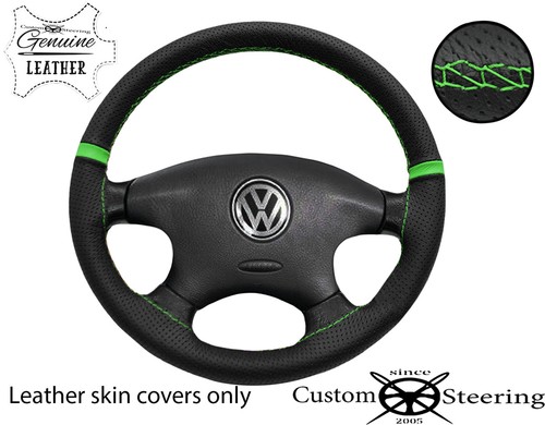 Green perforated leather - green,